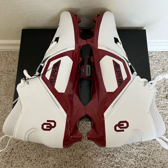 Nike Jordan Alpha Menace Pro 3 Oklahoma OU Team-Issued Football Cleats - Picture 7 of 9